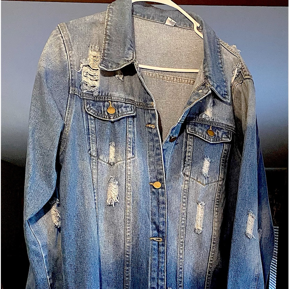 NWOT Distressed Jean Dress